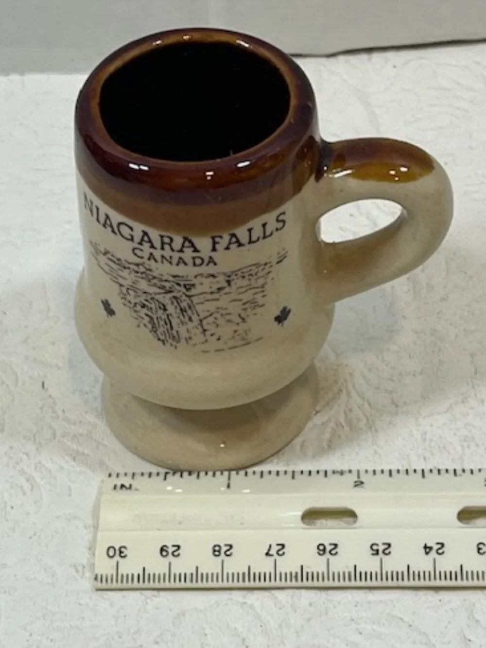 VTG Niagara Falls Canada Mini Stoneware Ceramic Shot Mug Souvenir 3
